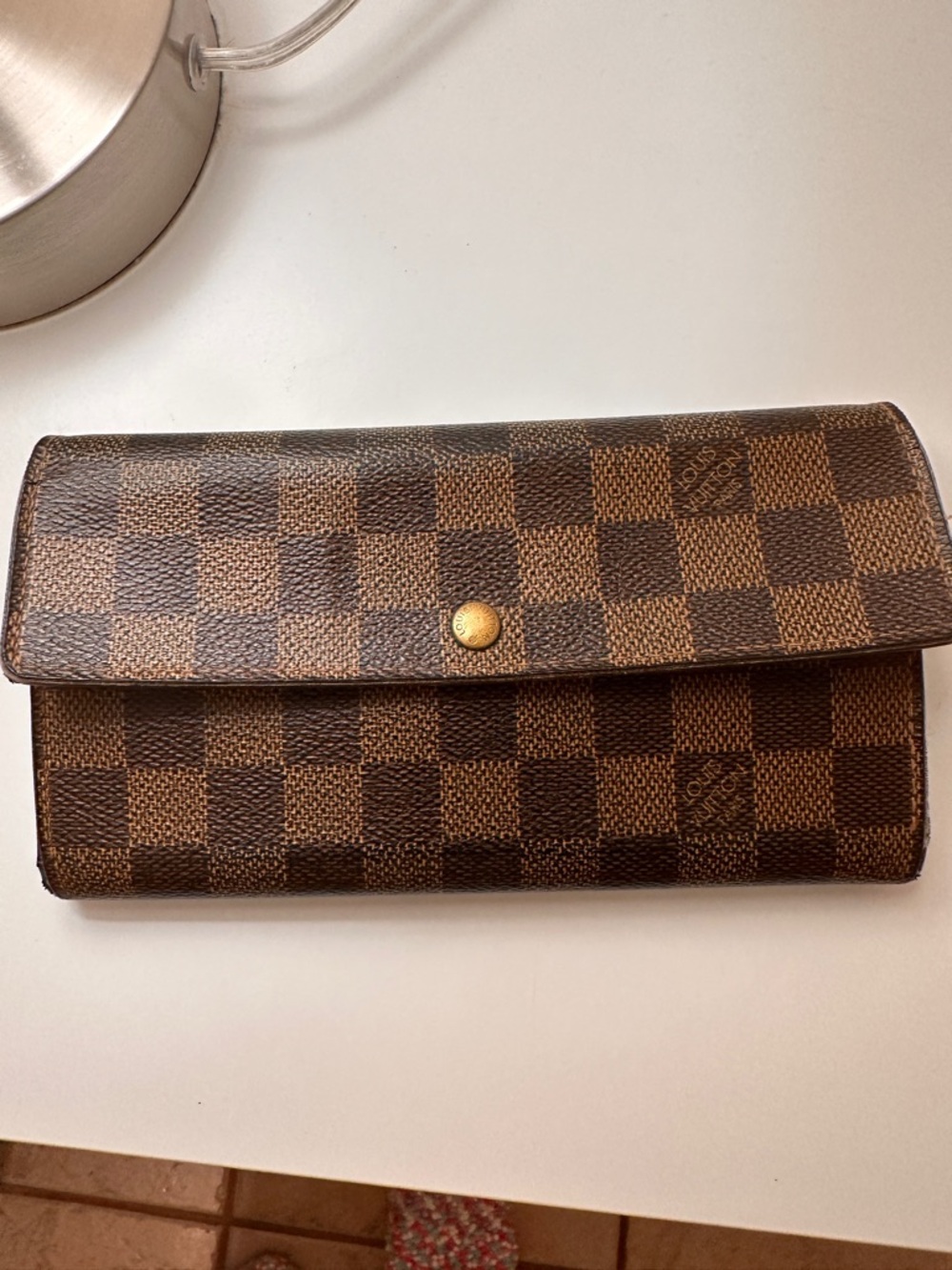Louis Vuitton Damier Ebene Checkered Continental Wallet - Dark Brown/Light Brown